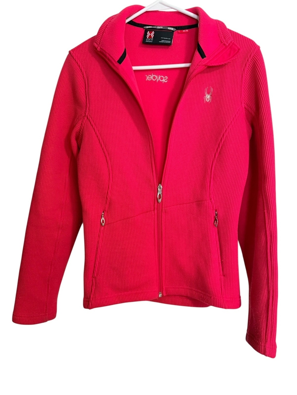 Spyder Women's Core Sweater Pink Full Zip Jacket Medium